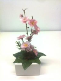 salg af Dekoration 25 cm. med pink for�rsgren