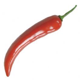 salg af Rød chili, 20 cm. - kunstige grønsager
