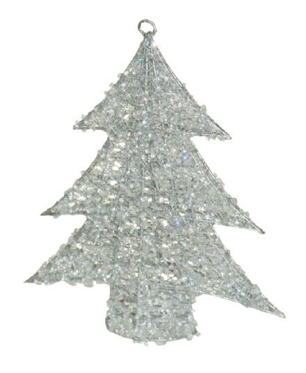 salg af Sølv juletræ m/glitter - 24 cm.