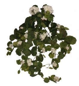 salg af Kunstig hvid pelargonia hængebusk, 70 cm. - kunstige blomster