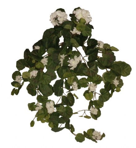 salg af Kunstig hvid pelargonia hængebusk, 70 cm. - kunstige blomster