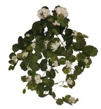 salg af Kunstig hvid pelargonia hængebusk, 70 cm. - kunstige blomster