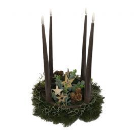 salg af Kunstig adventskrans, brun - 30*35 cm. - kunstige adventskranse
