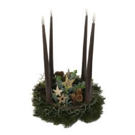 salg af Adventskrans, brun - 30*35 cm. - kunstige adventskranse