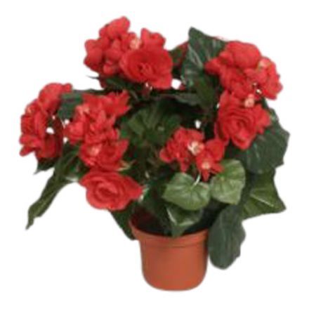 salg af Kunstig rød begonia, H30 cm.