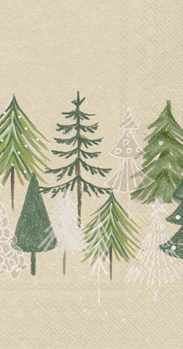 Buffetservietter, green xmas trees Servietter med motiv Hilmars