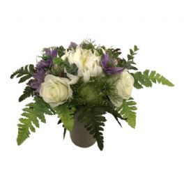 salg af Lys lilla buket, håndbunden - kunstige blomster