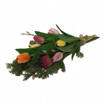 salg af Kunstig liggebuket med tulipaner, L50 cm.