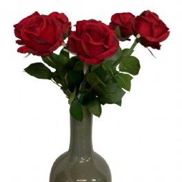 salg af Kunstig rød rosenbuket, 7 stk. - H70 cm.