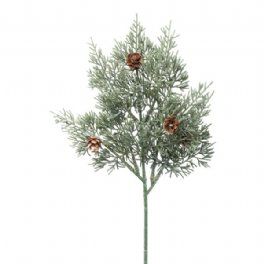salg af kunstig cypresgren med kogler, H40 cm.