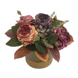 salg af Kunstig dekoration med haveroser, H20 cm. - kunstige blomster