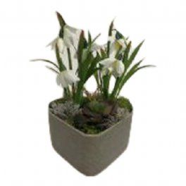salg af Dekoration med vintergækker - H22 cm. - kunstige blomster