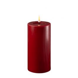 salg af Kunstig bordeaux LED bloklys 7,5*15 cm.