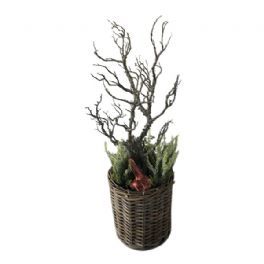 salg af Gaveide, Kurv med hvid  lyng - 85 cm. - kunstige planter