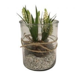 salg af Gaveide, hvide perlehyasinter - H18 cm. - kunstige blomster