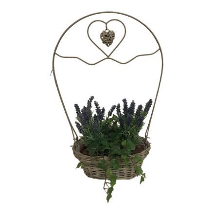 salg af Gaveide, kurv med lavendel - H60 cm. - kunstige blomster