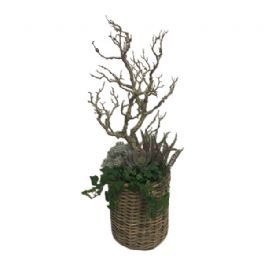 salg af Kunstig gaveide, kurv med lilla lyng - 85 cm. - kunstige planter