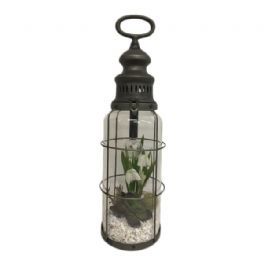 salg af Kunstig gaveide, LED lanterne med pynt - H42 cm.