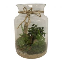 salg af Kunstig gaveide, planter i glas - ø15*h26 cm. - kunstige planter