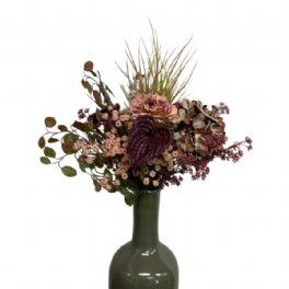salg af Kunstig gammelrosa buket, H80 cm.