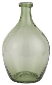 salg af Grøn glasvase, mundblæst - 28 cm.