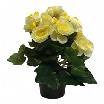 salg af Kunstig gul begonia, H25 cm.
