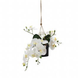 salg af Kunstig hvid hænge orkide, H25 cm.