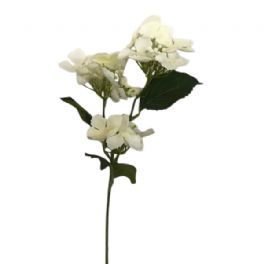 salg af Hvid Hortensia med 3 grene - 45 cm. - kunstige blomster