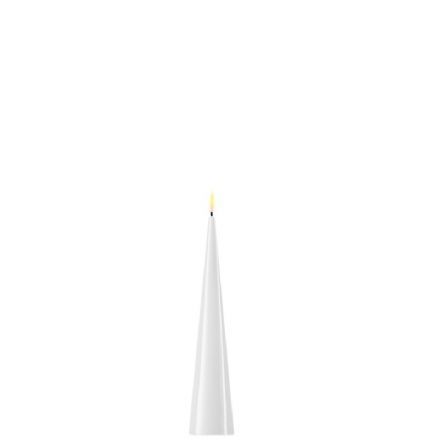 salg af Kunstig hvid LED lak keglelys, 20 cm. - kunstige stearinlys
