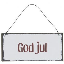 salg af Jule skilt, GOD JUL - Rød - 7*15 cm.