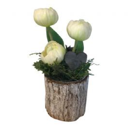 salg af Creme farvet Juledekoration, 16*25 cm. - kunstige juledekorationer