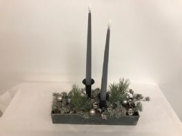 salg af Juledekoration, grå - 32*40 cm. - kunstige juledekorationer