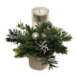 salg af Kunstig hvid juledekoration, 18*20 cm. - kunstige juledekorationer