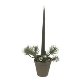 salg af Juledekoration, med grøn LED lys - 40 cm. høj - kunstige juledekorationer