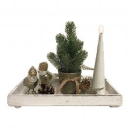 salg af Juledekoration på fad, Champagne - L32cm. - kunstige juledekorationer