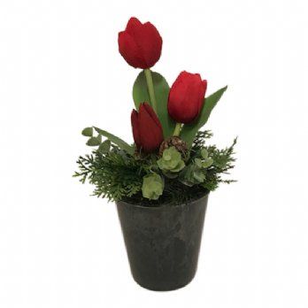 salg af Kunstig rød juledekoration, H25 cm.