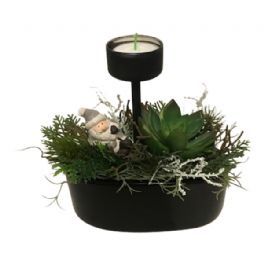 salg af Juledekoration, sort med lys - 18*18 cm.  -kunstige juledekorationer