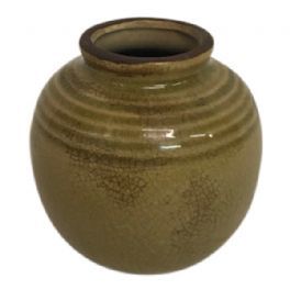 salg af Grøn/brun vase, keramik - ø 8*8 cm. 