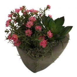 salg af Kunstig dekoration med lyserøde blomster - H13 cm. - kunstige blomster