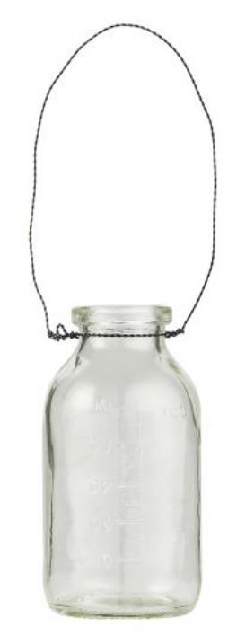 salg af Klar glasvase, m/wire - 10 cm.