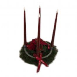 salg af Kunstig adventskrans, rød - H38 cm. - kunstige adventskranse