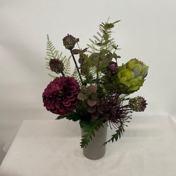 salg af Kunstig bordeaux buket, H50 cm.