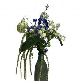 salg af Kunstig buket, blå - H95 cm.