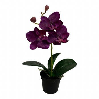 salg af kunstig lilla orkide, H23 cm.