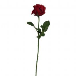 salg af Kunstig mørkerød rose, H65 cm.