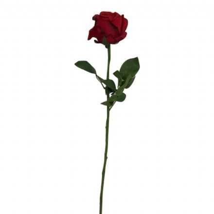 salg af Kunstig mørkerød rose, H65 cm.