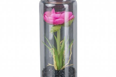 salg af Kunstig pink ranunkel i glas, H12 cm.