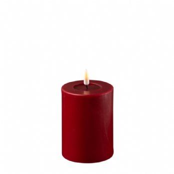 salg af Kunstig bordeaux LED bloklys 7,5*10 cm.