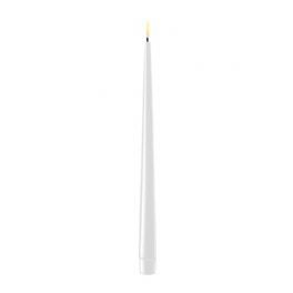 salg af LED kertelys, real flame - hvid lak - 28 cm. - kunstige stearinlys