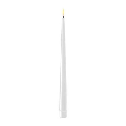 salg af Kunstig LED stagelys, real flame - 2 stk. hvid lak - 28 cm. - kunstige stearinlys